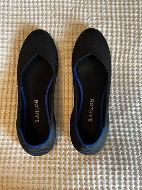 Rothy's Black Knit Round Toe Ballet Flats